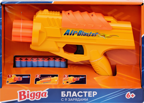 

Игрушка BIGGA Бластер с 9 зарядами