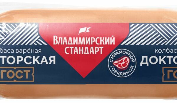 Колбаса Владимирский стандарт Докторская вареная 450г