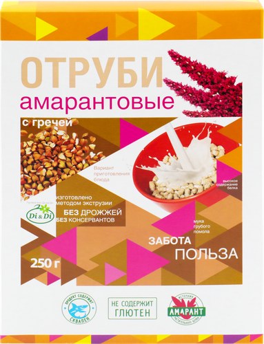 

Отруби амарантовые DI&DI с гречей, безглютеновые, 250г