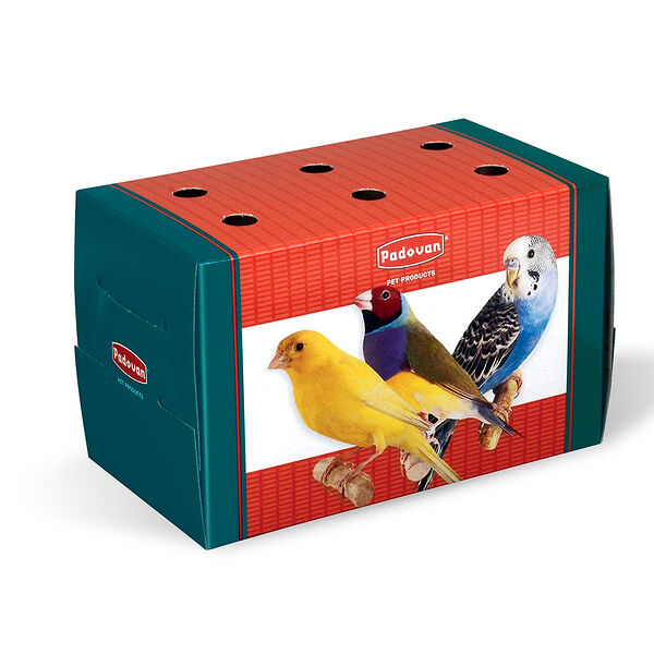 Переноска малая картонная для грызунов и птиц 16x9x10 см
