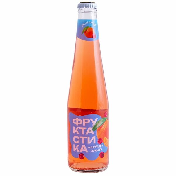 Напиток газированный Фруктастика со вкусом клюквы и мандарина безалкогольный, 330мл