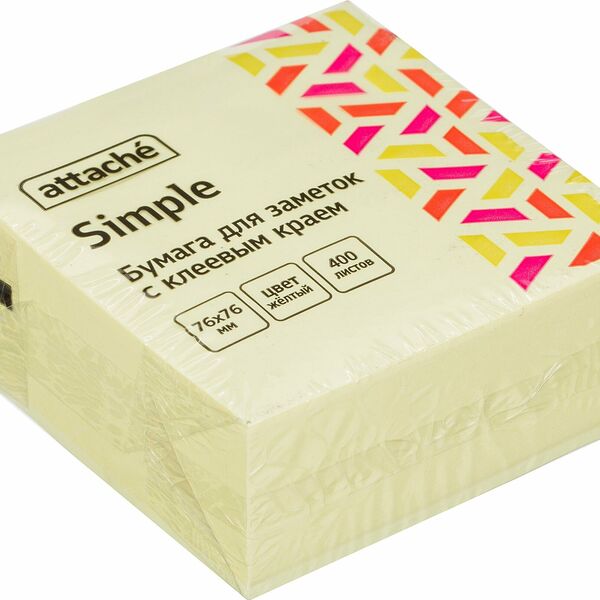 Стикеры Attache Simple куб 76х76, пастельно желтый 400 л