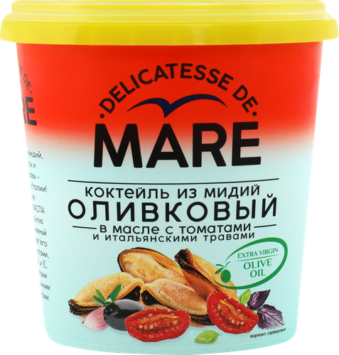 

Коктейль Delicatesse De Mare Оливковый из мидий в масле 380г