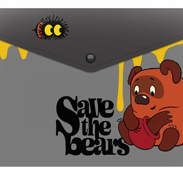 Папка-конверт Erich Krause Винни-Пух на кнопках А4 в ассорт. 1шт