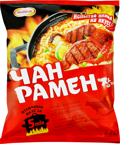 

Лапша Доширак Чан Рамен Острая говядина 120 г