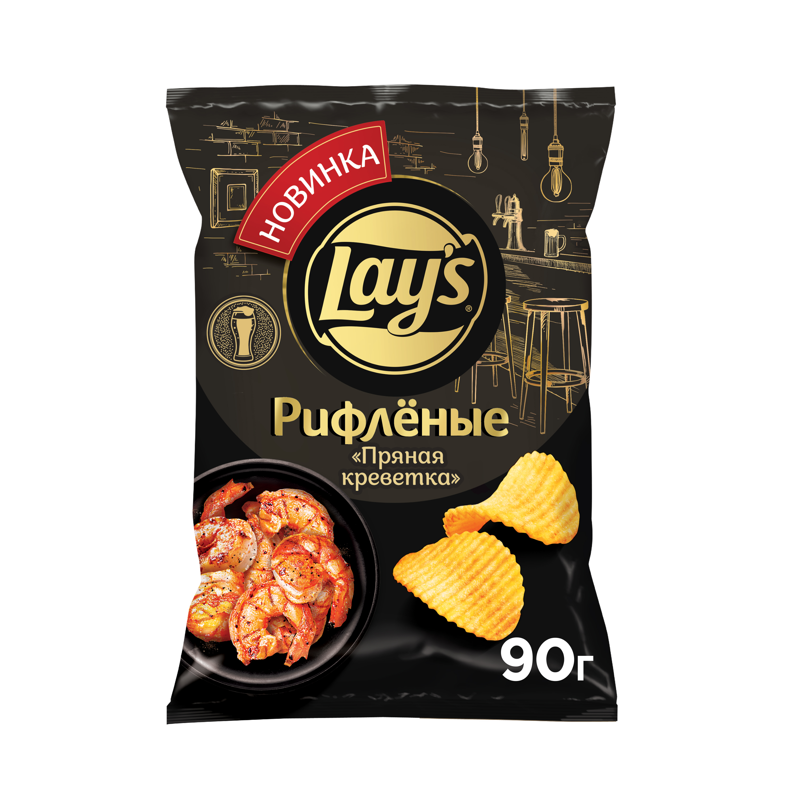 

Картофельные чипсы Lay's рифленые со вкусом Пряной креветки 90 г