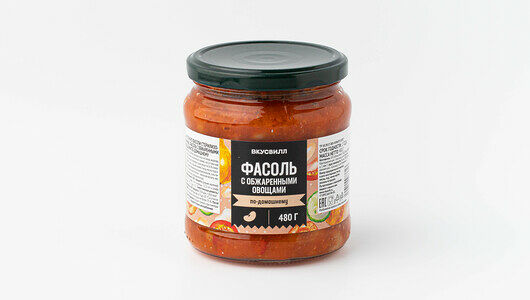 Фасоль с обжаренными овощами