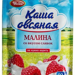 Каша овсяная Увелка с  малиной и сливками, порционная 1 шт