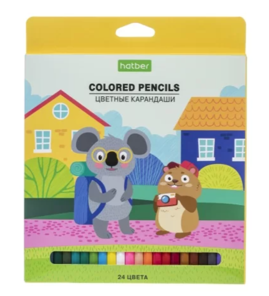 Набор цветных карандашей Hatber Каникулы, 24 цвета