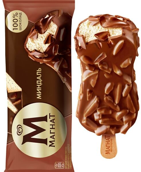 Мороженое Магнат Эскимо сливочное с миндалем 8% 73г