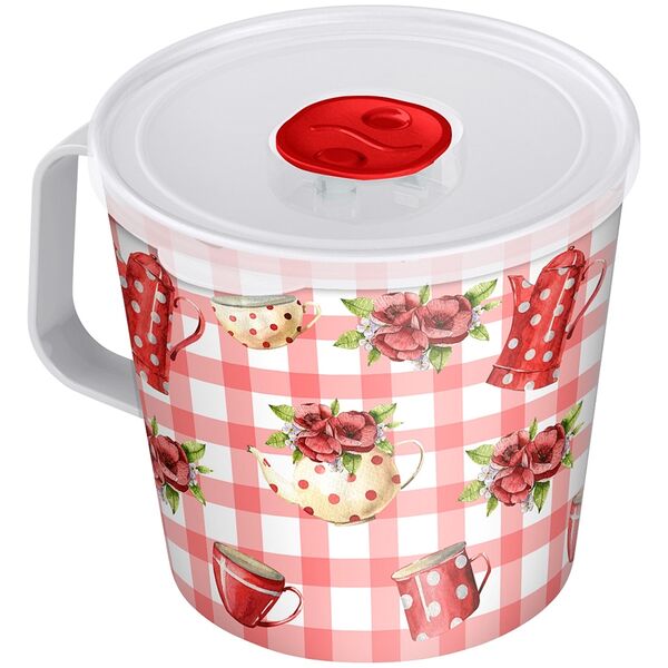 Контейнер-кружка Idi Land с крышкой с декором 0.75л в ассортименте 1шт