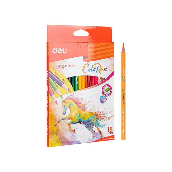 Цветные карандаши 18 шт ColoRun Deli трехгран арт EC00310