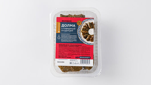 Долма с говядиной и курицей, заморозка Продукт замороженный
