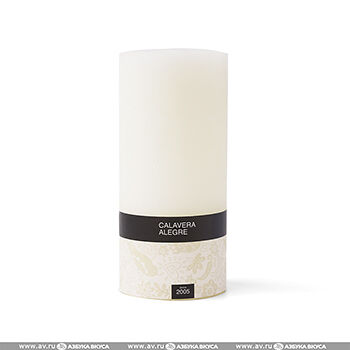 Свеча столбик цвета слоновой кости, Calavera Alegre, 6.6*15 см