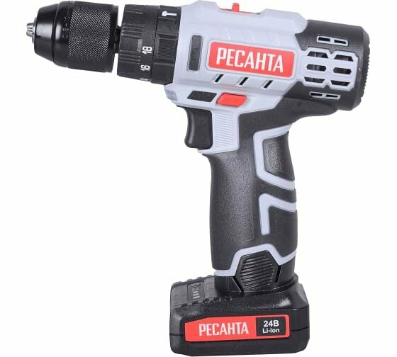 Шуруповерт - дрель аккумуляторная Ресанта ДА-24-2ЛК-У с мощностью 24 Вт