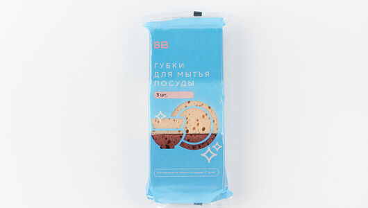 Губки для мытья посуды, 3 шт._РП