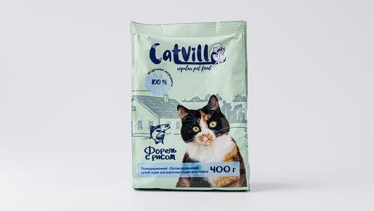 Корм сухой для кошек VILL Форель, рис, 400г