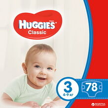Подгузники дет. однораз. Huggies Classic Mega 78ед.