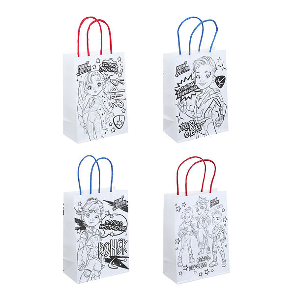 By набор пакетов для раскрашивания, 2 шт + фломастеры, 5шт, 21x15x8см, 2 вида набора