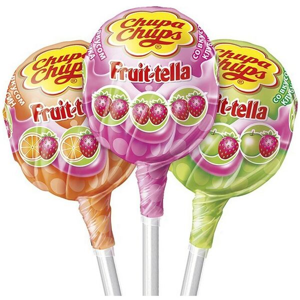 Карамель Chupa Chups Fruit-Tella ассорти 17 г, 1 шт