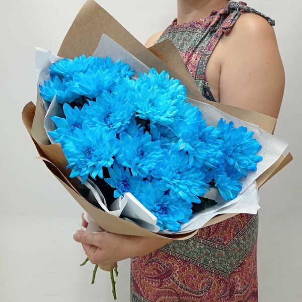 Букет из синих Хризантем