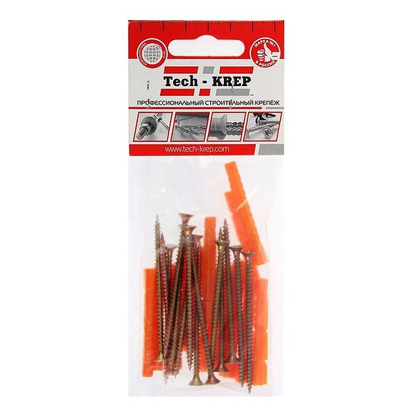 Дюбель универсальный 6х52мм с саморезами 4,0х70мм TECH-KREP 14шт