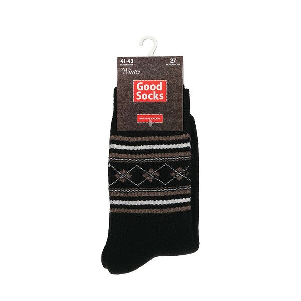 Мужские махровые носки Good Socks Winter Ромбы черные р.41-43