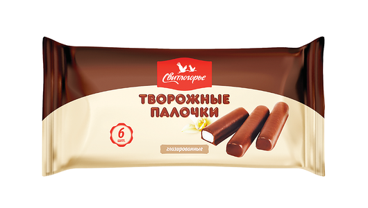 Творожные палочки Свитлогорье глазированные с ароматом ванили 23%, 6 штук, 180г