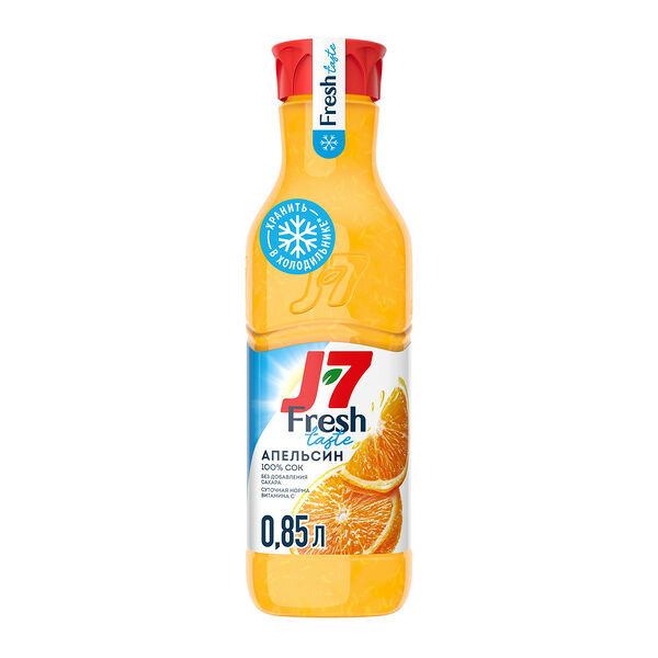 Сок J7 Fresh taste апельсин с мякотью без сахара 