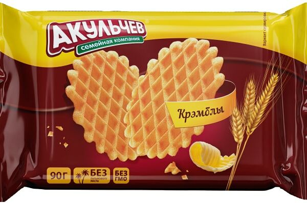 Печенье Акульчев вафельное Крэмблы 90г