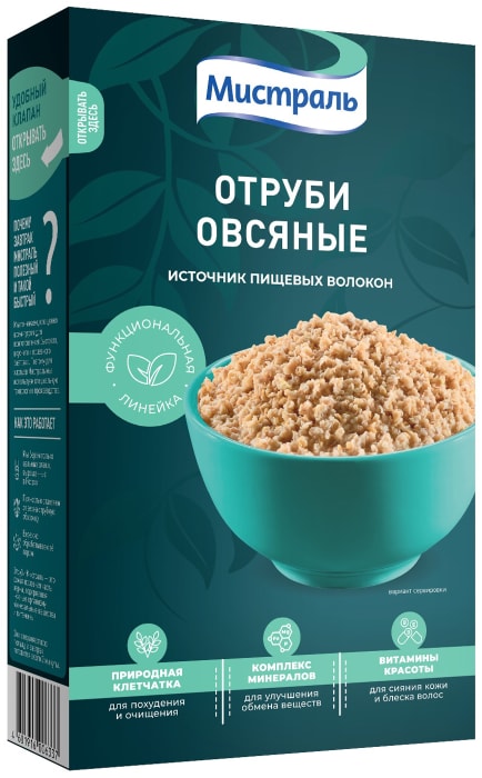

Отруби Мистраль овсяные 400 г