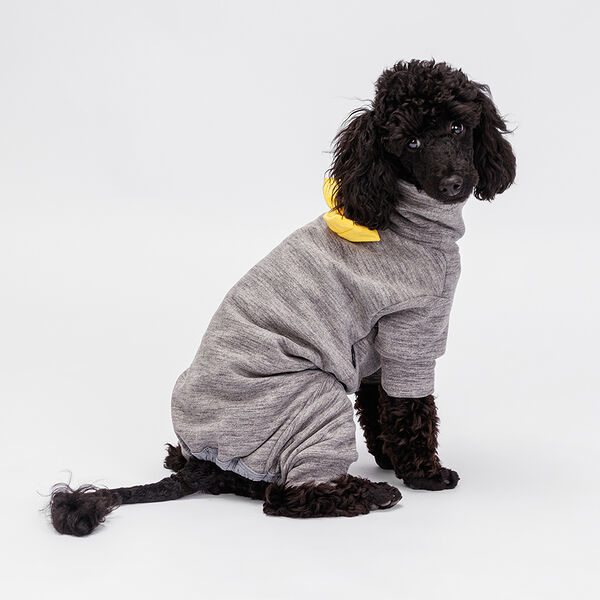 Костюм флисовый для собак и кошек, M, серый