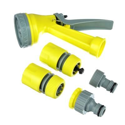 Набор для полива Inbloom пистолет 5 реж. 1шт, 1/2 коннектор- 2шт, 1/2-3/4 переходник-1шт 160-001