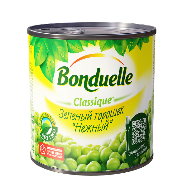 Горошек консервированный Bonduelle, нежный, 400г