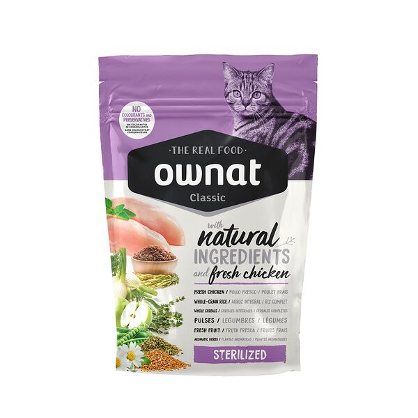 Adult Sterilized Classic сухой корм Ownat для стерилизованных кошек с курицей, 400 гр.