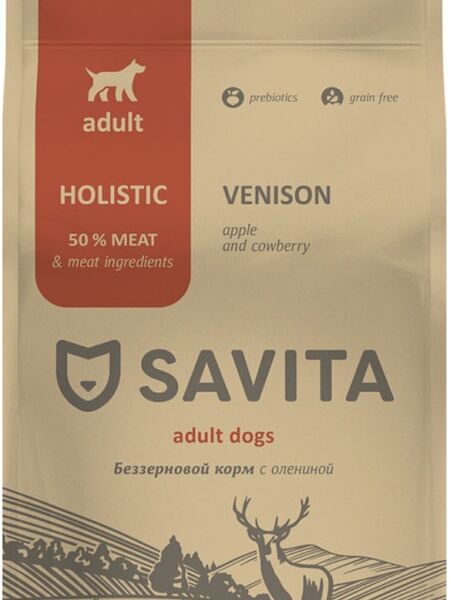 Сухой корм для собак Savita с олениной 1кг