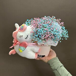 Коробка с гипсофилой "Полянка единорога"