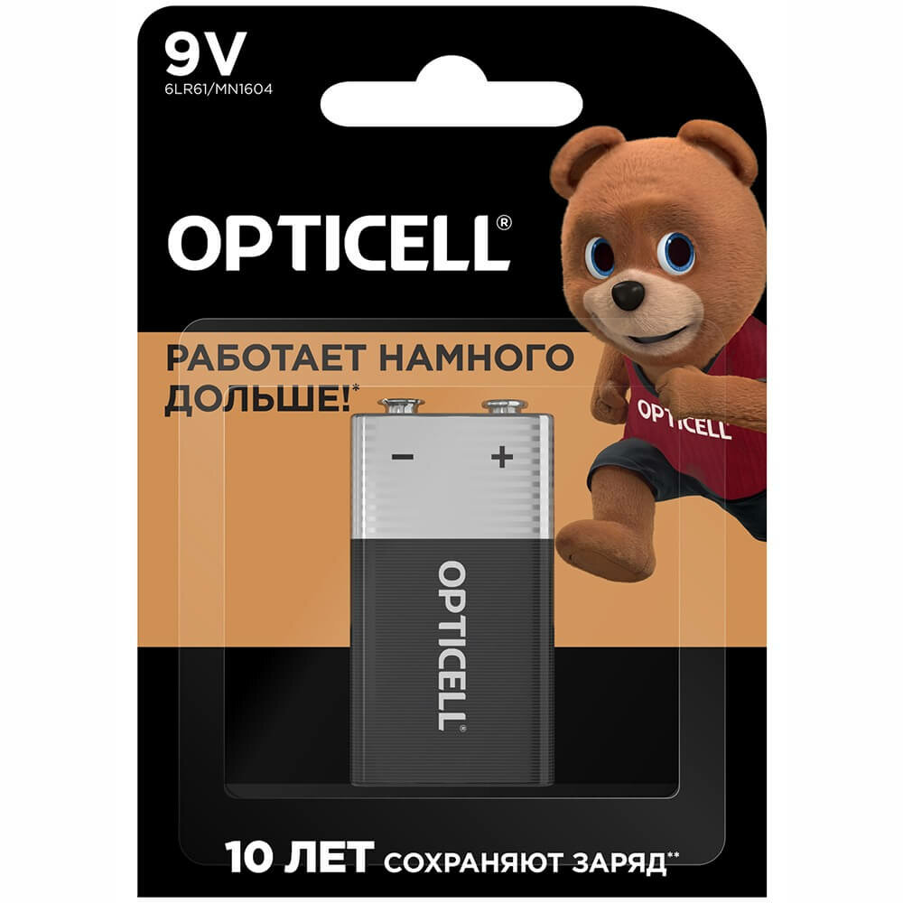 

Батарейки щелочные Opticell Basic 6LR61 9V 1 шт.