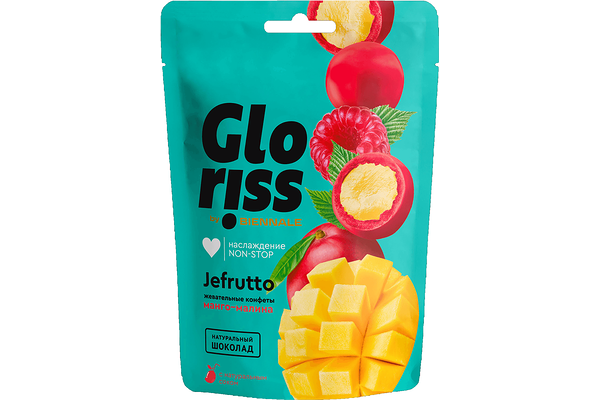 Конфеты жевательные Biennale Gloriss Jefrutto манго-малина 