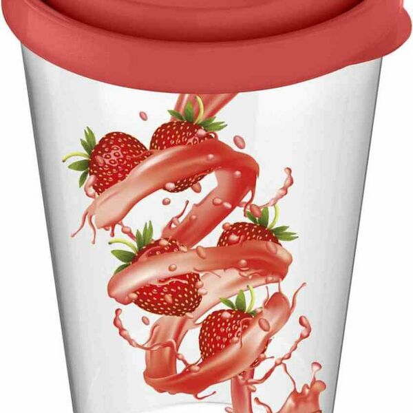 Стакан пластиковый Idiland Izi-Go с крышкой декор в ассортименте, 550 мл