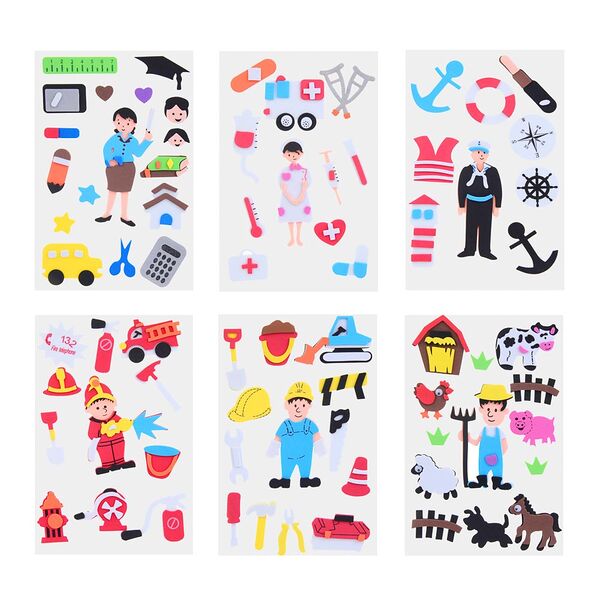 Fntastic набор наклеек декоративных, 22x12,5 см, пева, профессии, 6 дизайнов