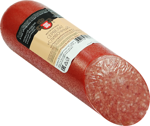 

Колбаса копчено-вареная Велес Сервелат Сливочный 450 г