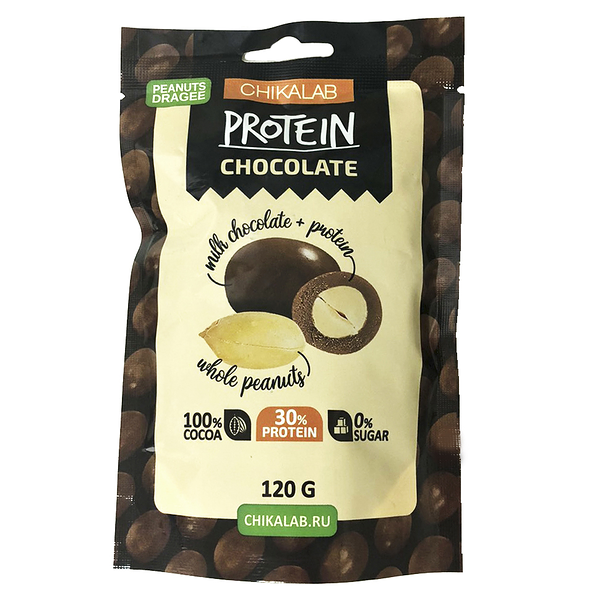 Chikalab арахис в молочном шоколаде 120 грамм