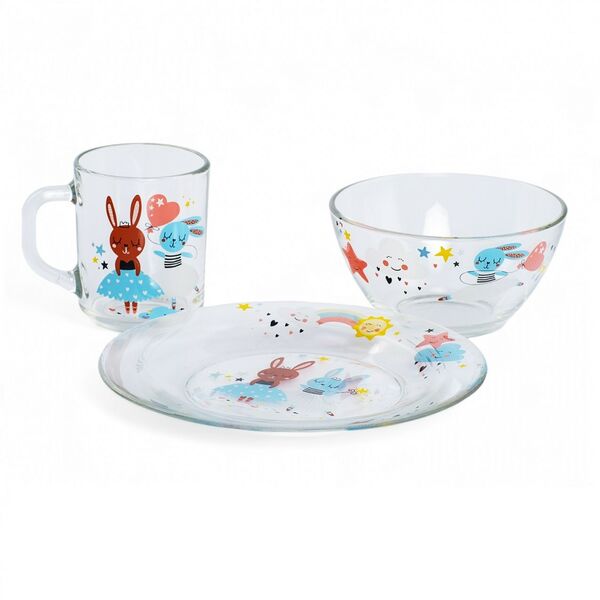 Набор посуды OSZ Балерины, 3 предмета, стекло