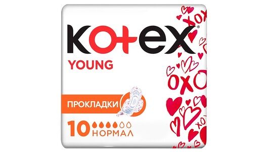 Kotex Young Normal Прокладки поверхность сеточка 10 шт