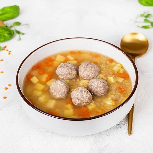 Суп из чечевицы с митболами 350 г