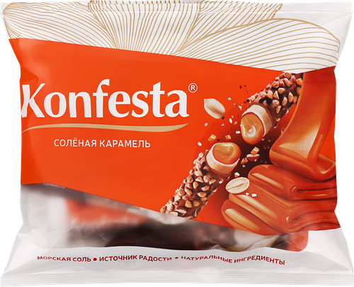 Конфеты Konfesta с начинкой соленая карамель, глазированные