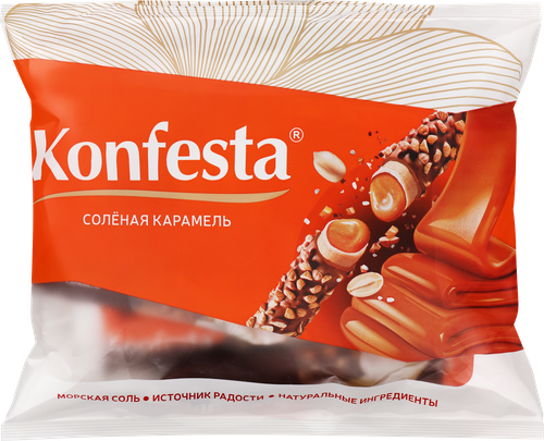 

Конфеты Konfesta с начинкой соленая карамель глазированные 180 г