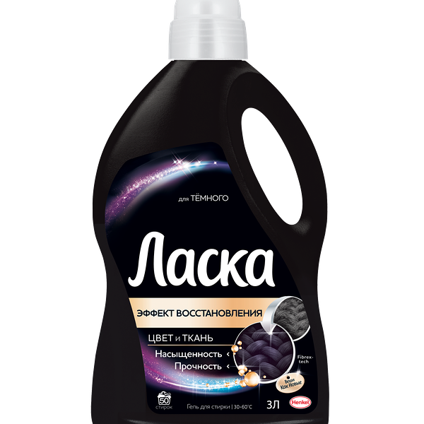 Гель для стирки Ласка Эффект восстановления для тёмного белья 3л