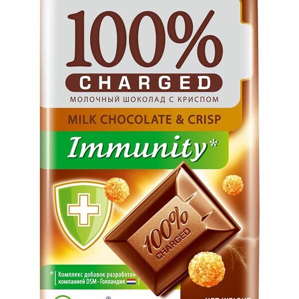 Шоколад молочный Победа Charged Immunity с криспом